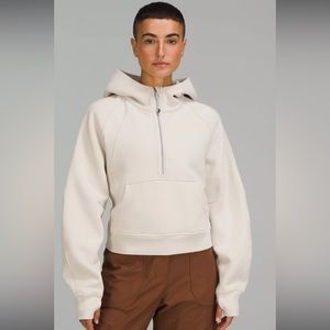 Lululemon Natural ivory Scuba oversized half zip